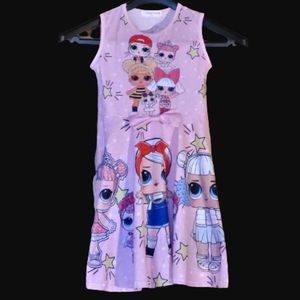 💞 Girl's Pink L.o.L. Dolls Pink Skater Dress